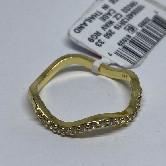 Giani Bernini Cubic Zirconia Wave Band in Sterling Silver Ring MSRP $80 CP537 - Picture 3 of 4